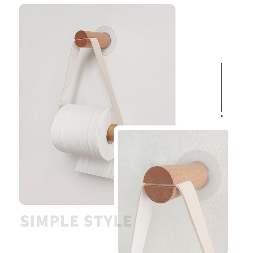 Wall Mounted Paper Towel Holders Rack Wooden Toilet Paper Holder Paper Roll Holder  Bathroom