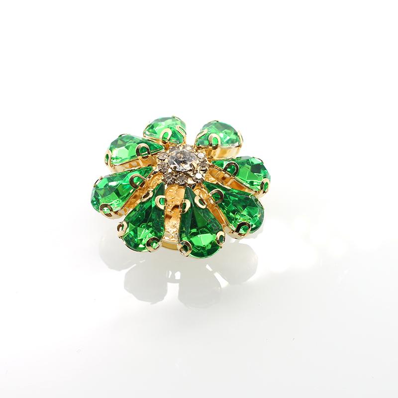 33 * 33MM2Pcs/Lot Floral Diamond Button Fashion DIY Shirt Sweater Suit Versatile Alloy Clothing Buckle Accessories
