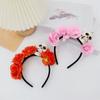 Halloween Decor Skull Head Headband Simulation Flower Gothic Flower Hairband  Cosplay