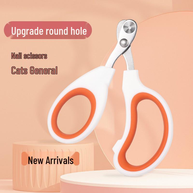 Gravity Push Adjustable Pet Nail Clippers for Cats & Small Animals - Beginner-Friendly Scissors with Round Hole Design