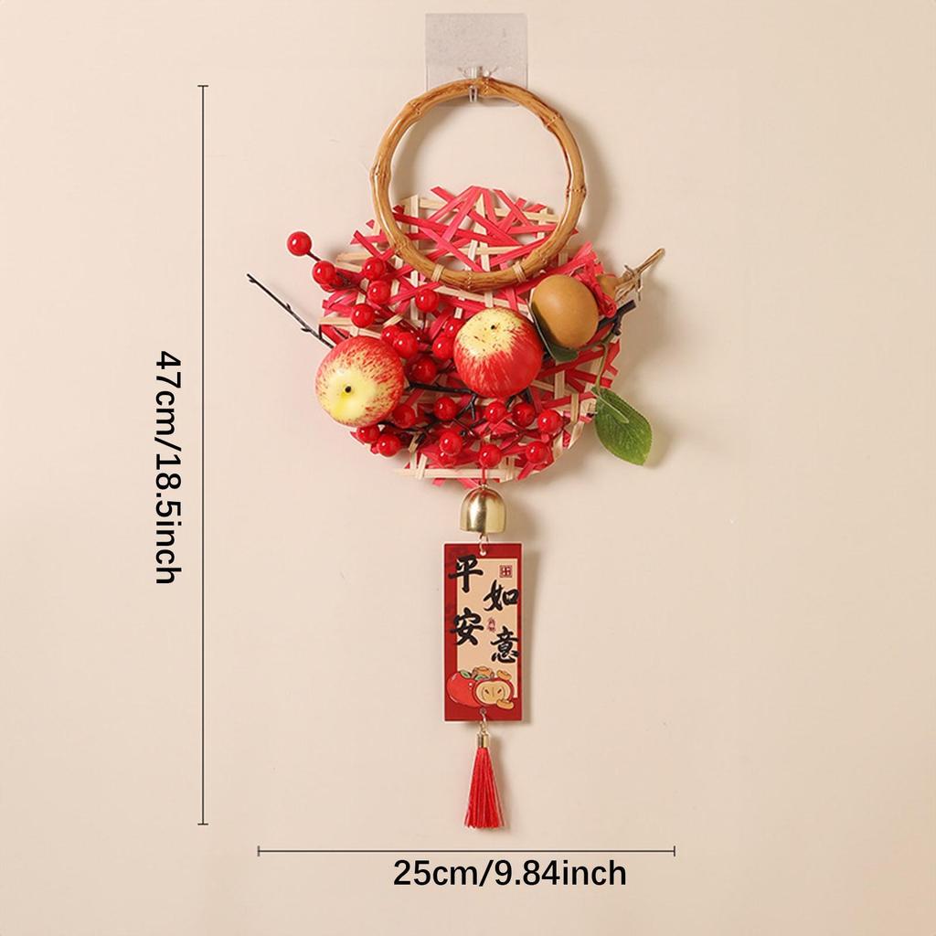 Chinese Snake New Year Hanging Ornament Artificial Fruit Traditional Height 47cm Spring Festival for Dinning Room Accessories