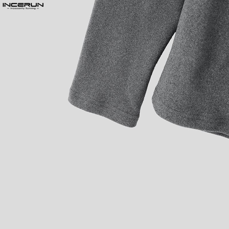 INCERUN Mens V Neck Slim Fit Long Sleeve T Shirt Lightweight Casual Basic Te Tops