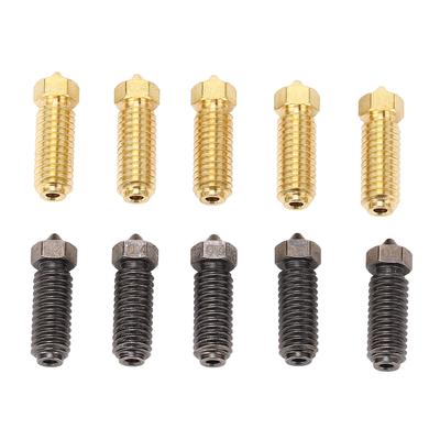 10 Adet 3D Yazıcı Nozulu Hotend Yedek Nozul Kiti 0.4mm Pirinç ve Sertleştirilmiş Çelik Kobra 3 için