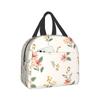 Flower Lunch Bag Waterproof Insulated Canvas Cooler Bag Thermal Cold Food Picnic Travel Tote for Women Children