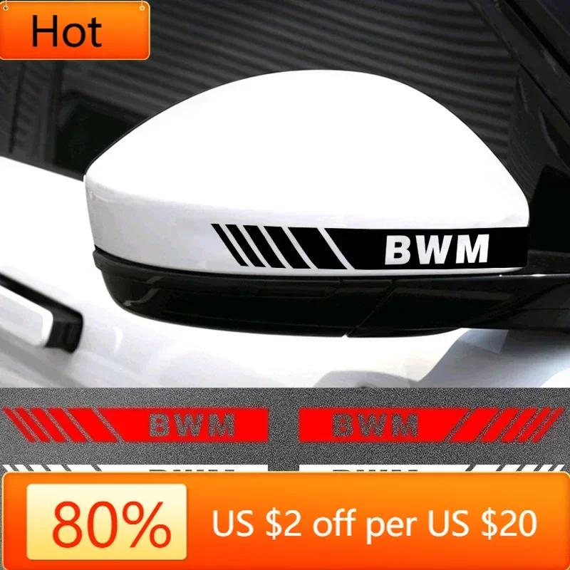 New 2025 2pcs Car Stripe Stickers Rearview Mirror Reflective Vinyl Decals Decoration For BMW F10 F13 F15 F16 F30 F34 F32 F3