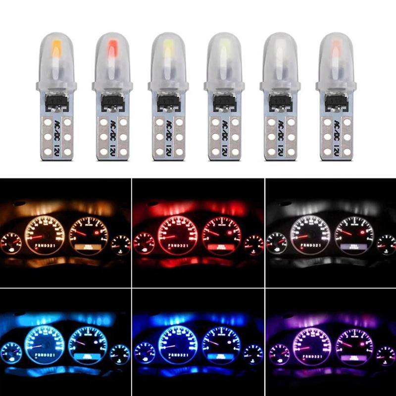 T5 Auto Car Dashboard Lights 2 3014 Smd Reading Instrument Panel Lamp No Polarity Led Bulb White 12V Dc