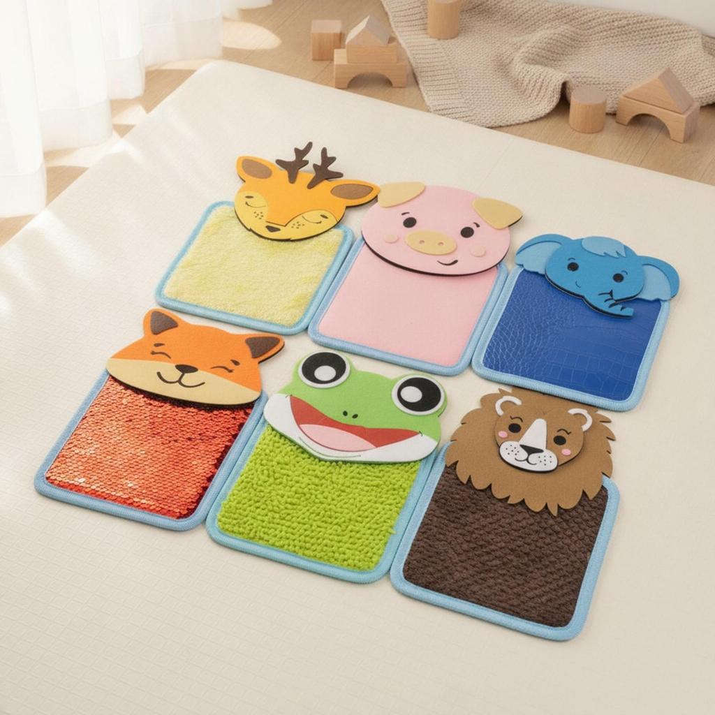 6 Pieces Animal-Shaped Sensory Pad Textured Fine Motor Activity Toy Educational