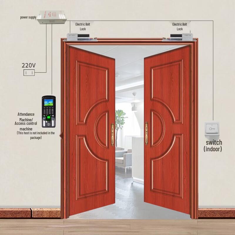 Realand S01S Double Door Electric Bolt Lock Access Control Kit CN Plug (adapter Included)