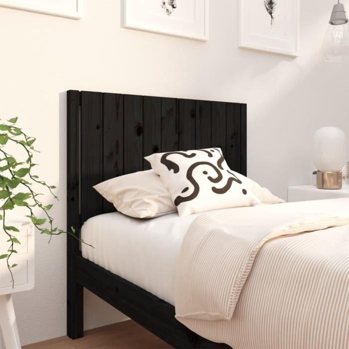 VidaXL Headboard Black 95.5x4x100 Cm Solid Pine Wood 818854