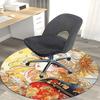 1pc Anime Design Round Carpet Office Chair Mat, Non Slip Rug with Floral Patterns for Home Decor, All Seasons