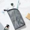 Standing Mesh Toiletry Bag, Portable Cosmetic Organizer for Travel, Waterproof Makeup Storage Pouch, Washable Travel Case