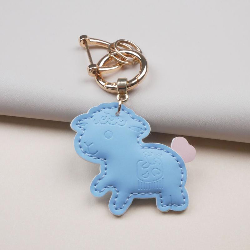 Piele PU 2027 Anul Oii Formă Pandantiv Adorabil Design Colorat Coadă de Inimă Pentru Decor Geantă Accesorii Chei Cadou