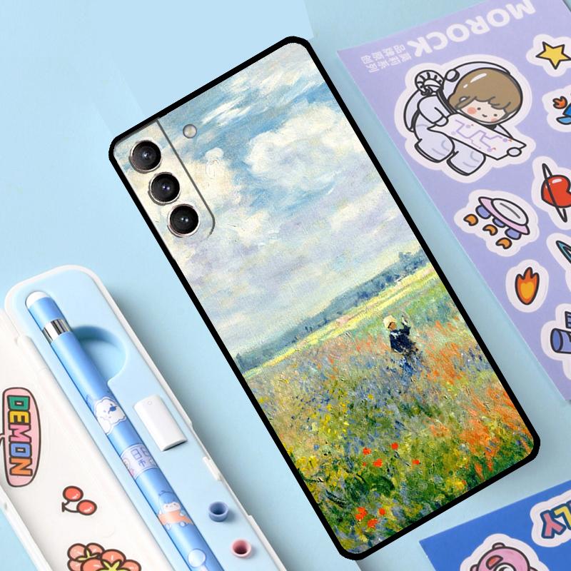 Claude Monet Garden Lotus Bridge Case For Samsung Galaxy S23 S22 S21 Ultra S20 FE S9 S10 Note 10 Plus Note 20 Ultra Full Cover