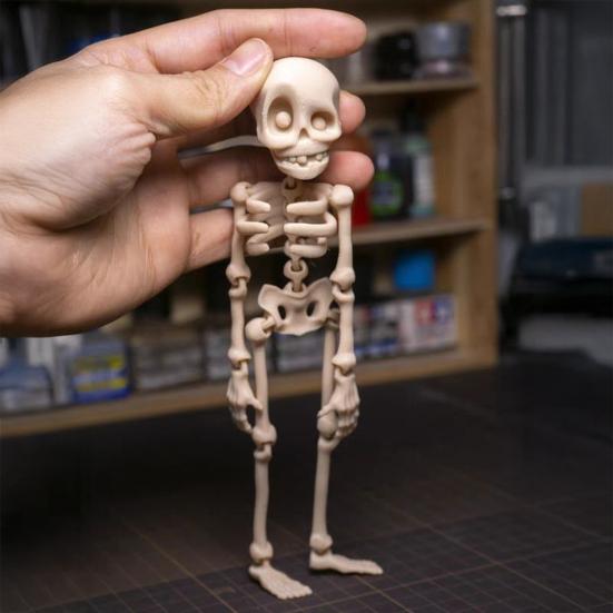3D Printed Skeleton Refrigerator Magnet Halloween Poseable Skeleton Figurine with Movable Joints