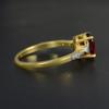14k Yellow Gold Ring, Natural Spessartite Garnet 1.78Ct Ring, Diamond Ring Size US 6.5, Cocktail Ring