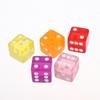Acrylic Dice 10Pcs Transparent Color Square Corner White Dot Small Size Portable Dice for Travel Camping Outdoor Board Game Activities
