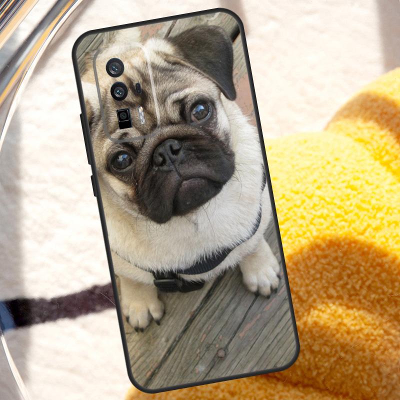 SŁODKI Piesek Mops Etui Dla POCO X3 X4 X5 X6 Pro M5s M6 F3 F5 Xiaomi 14 13 Ultra 12 Lite 11T 12T 13T Pro Pokrowiec