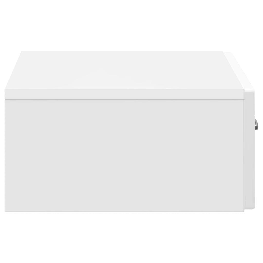 Wall Mounted Side Table Glossy White 59 x 34.5 x 17 cm