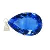 104.95 Ct CERTIFIED Pear 925 Sterling Silver Gemstone Blue Sapphire Pendant AI-85-NS