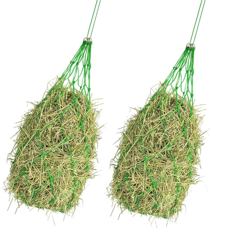  2 Pieces 40" Horse Goat Grazing Net Metal Rings Attachments Durable Construction
