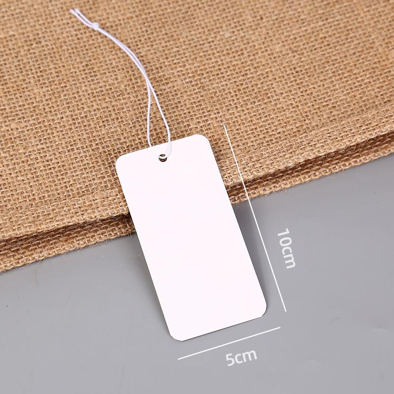 In-Stock Blank Cardboard Jewelry Tags with Elastic Rope for Clothing Accessories