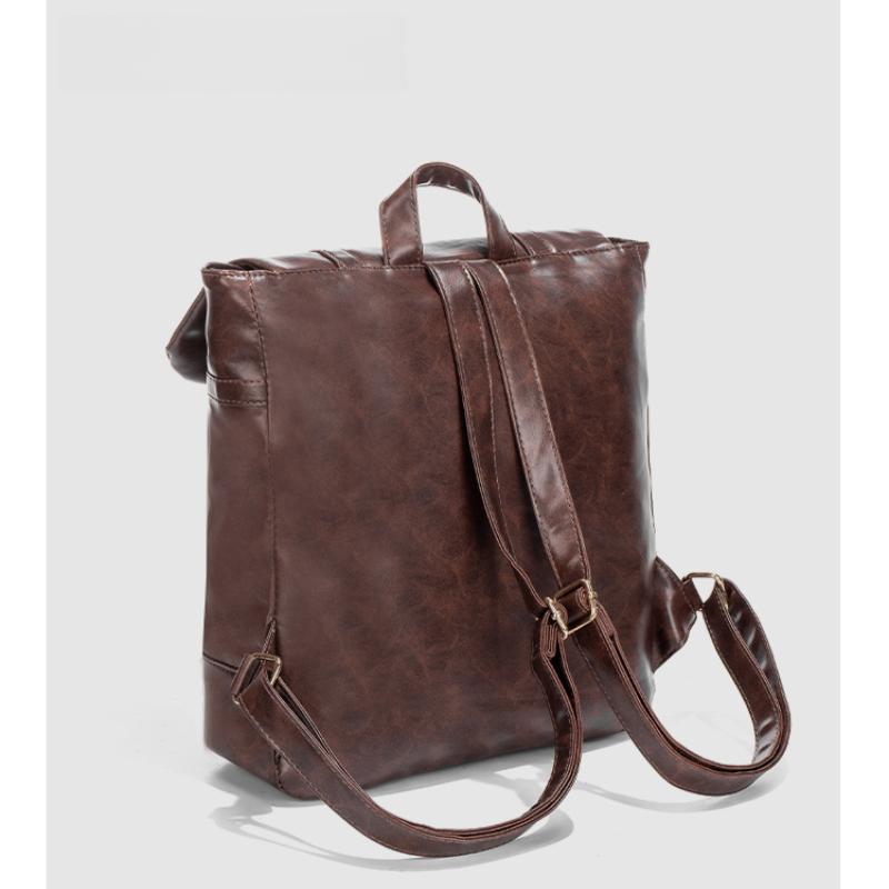 Trendy New Ladies Fashion All-match Spring and Summer Solid Color Simple One-shoulder Handbag Zipper Backpack