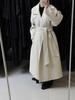 Women's Extra Long Double-Faced Wool Coat with Suit Collar - Elegant and Versatile Design
