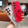 Wave large window for Galaxy S25Edge electroplating love mobile phone case Samsung A55 hardware bracket S26U
