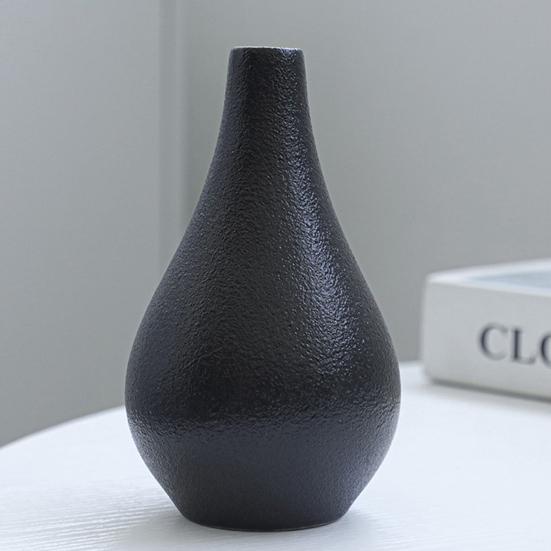 5Pcs/Set Black White Ceramics Flower Vase Modern Flower Holder Container Home Office Table Centerpiece Decorative Floral Plants Vase