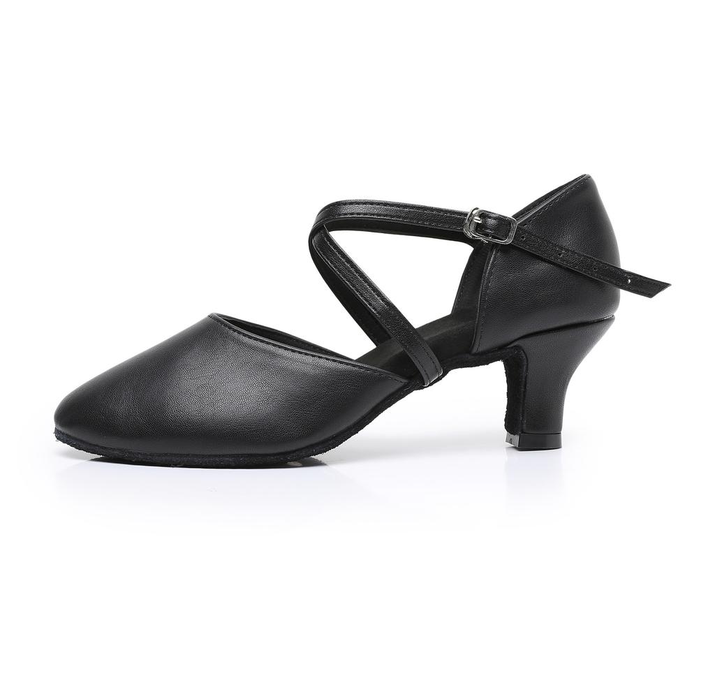 Fashion Women Cross Strap Latin Dance Shoes Adult Interior High Heels Soft Soles Ballroom Tango Teaching Performance Dancing Shoes 5/7cm
