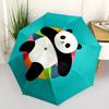 1PC Panda Rainbow Automatic Windproof Umbrella 8 Rib Portable Folding Black Iron Frame for Outdoor, Beach, Travel, Beach Umbrella,S26