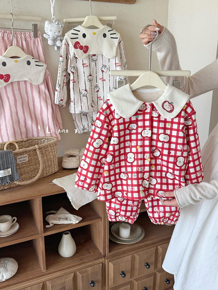 88277 Girls' Velvet Pajama Set - New 2025 Autumn/Winter Home Wear for Kids