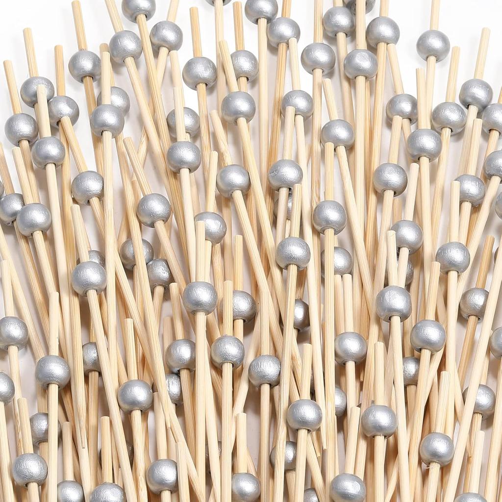 200 Pcs Cocktail Picks, 4.7 Inch Toothpicks for Appetizers, Bamboo Cocktail Sticks Skewers for Drinks, Desserts, Charcuterie, Wedding Party Fancy