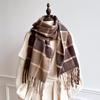 Autumn And Winter Color Matching Plaid Scarf Women'S Thickened Warm Couple Scarf Student High-End Versatile Shawl