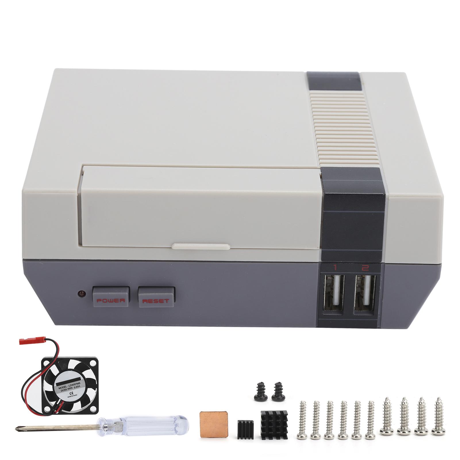

Retro Vintage Game Console Shell Box with Fan Heat Sink for Raspberry Pi 23B+ ABS for PCB