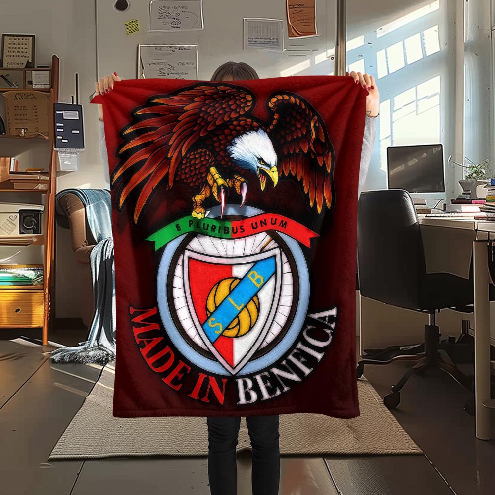 S.L. Benfica POSTER FlAannel Blanket, High Quality Comfortable for All Seasons, Home Decor, Warmth and Comfort