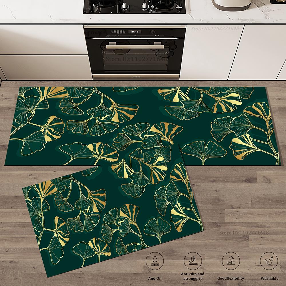Washable Crystal Velvet Floor Mat Comfortable Soft Standing Mat Kitchen Theme Floor Mat Non-Slip Waterproof Cute Rug Door