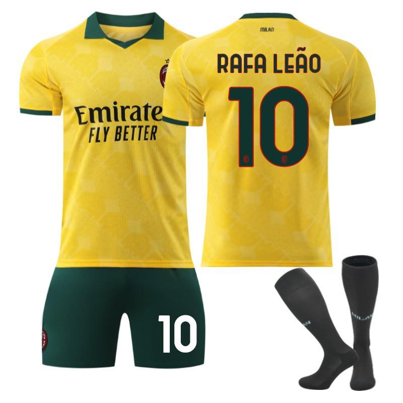 Stagione 2025-26 AC Milan Divisa da Calcio a Due Ospiti Set Bambino 10 Leo 14 Modric Ibrahimovic Maglia