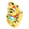 Lucky Cat Ornament Electric Arm Waving Fortune Cat 8 Inch Golden Wealth Welcoming Cat for Home Restaurant