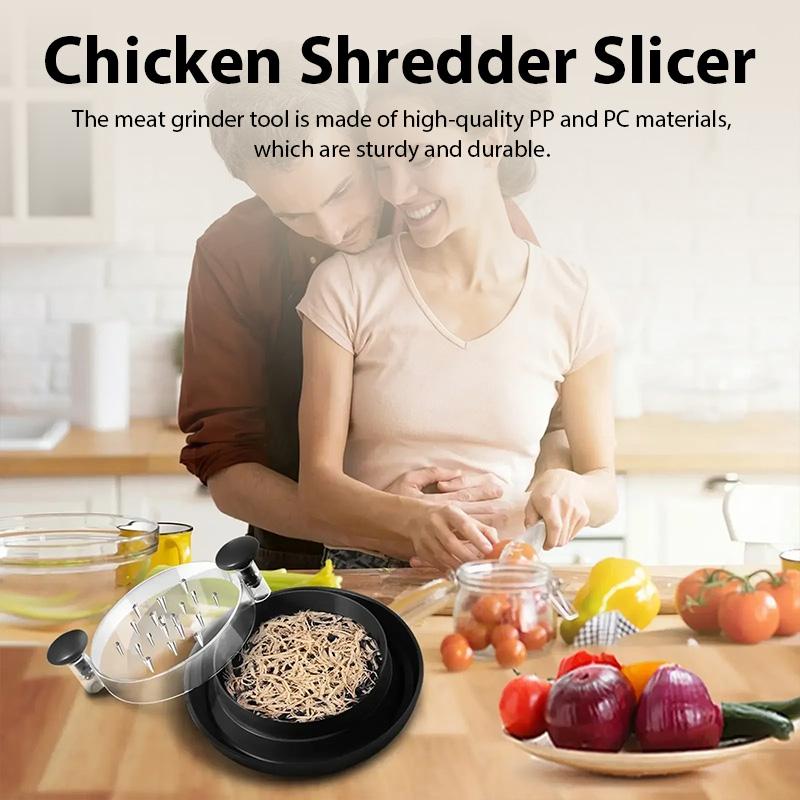 Upgraded Chicken Shredder with Transparent Cover: Large Anti-Slip Rotating Tool for Chopping Chicken, Beef, Cabbage,Vegetables