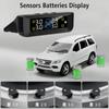 Bil Däcktrycksövervakningssystem Realtidsövervakning Digital LCD-skärm Auto Säkerhetslarmsystem Sol-/USB-driven TPMS