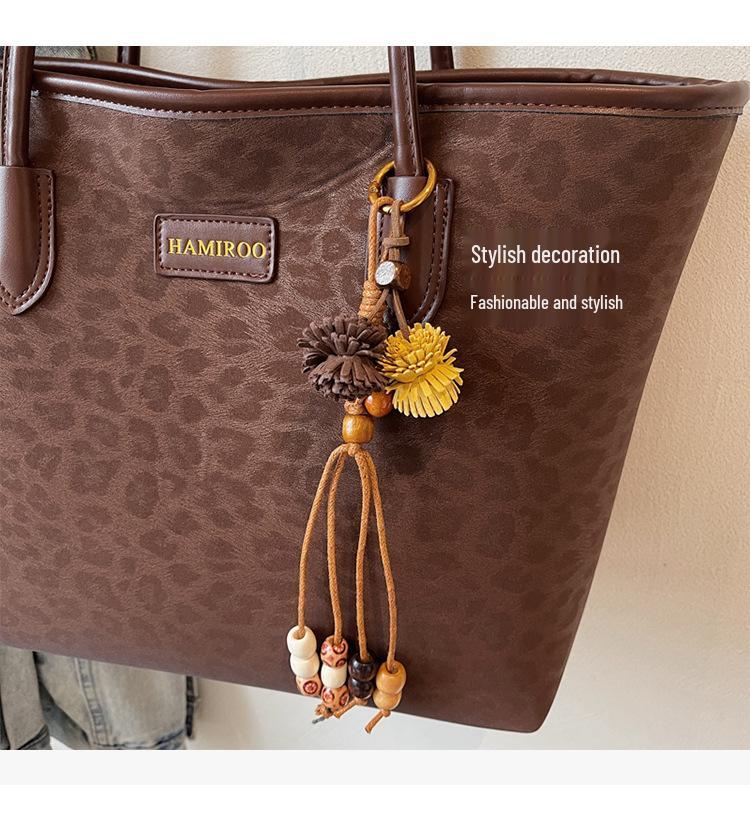 2025 Women's Leopard Print Tote: Large Capacity, Korean Lazy Style, Autumn/Winter Handbags.