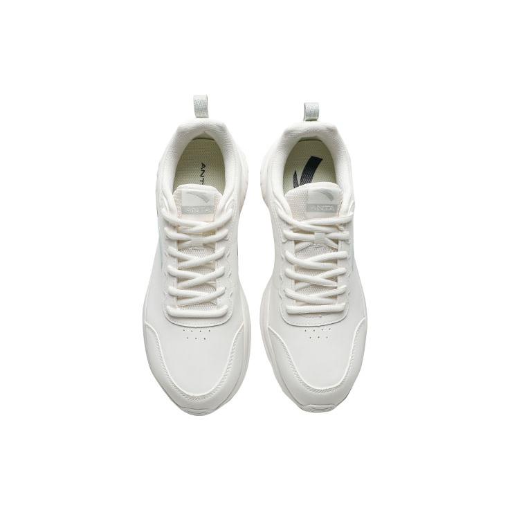 Anta Running Collection Textile, Synthetic Leather Slip Resistant Low Top Casual Running Shoes Men's White 912345527-7