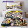 Anime Hero Academia Pattern Bedding Set Quilt Cover Pillowcase Home Decor Gift (1 * Duvet Cover + 2 * Pillowcase, Without Core)