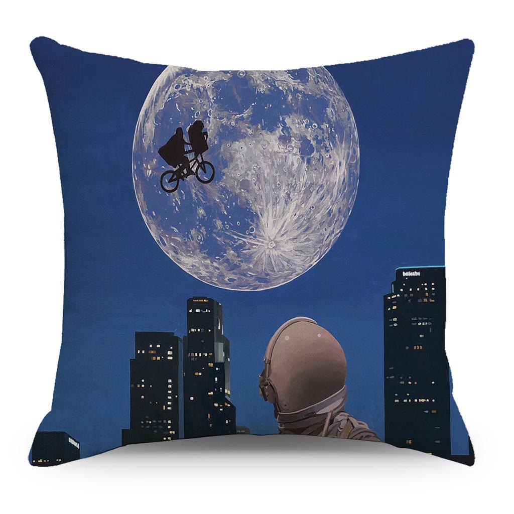 Wish Pillowcase Astronaut Planet Linen Pillow Cushion Cover