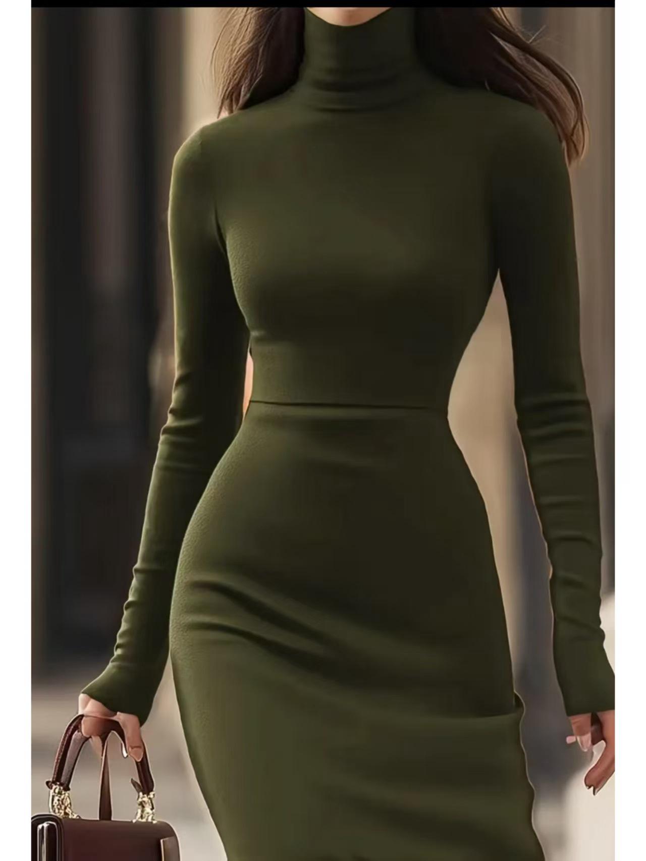 Autumn 2026 Women s Slim Fit Long Sleeve Professional Dress for Commuting XL