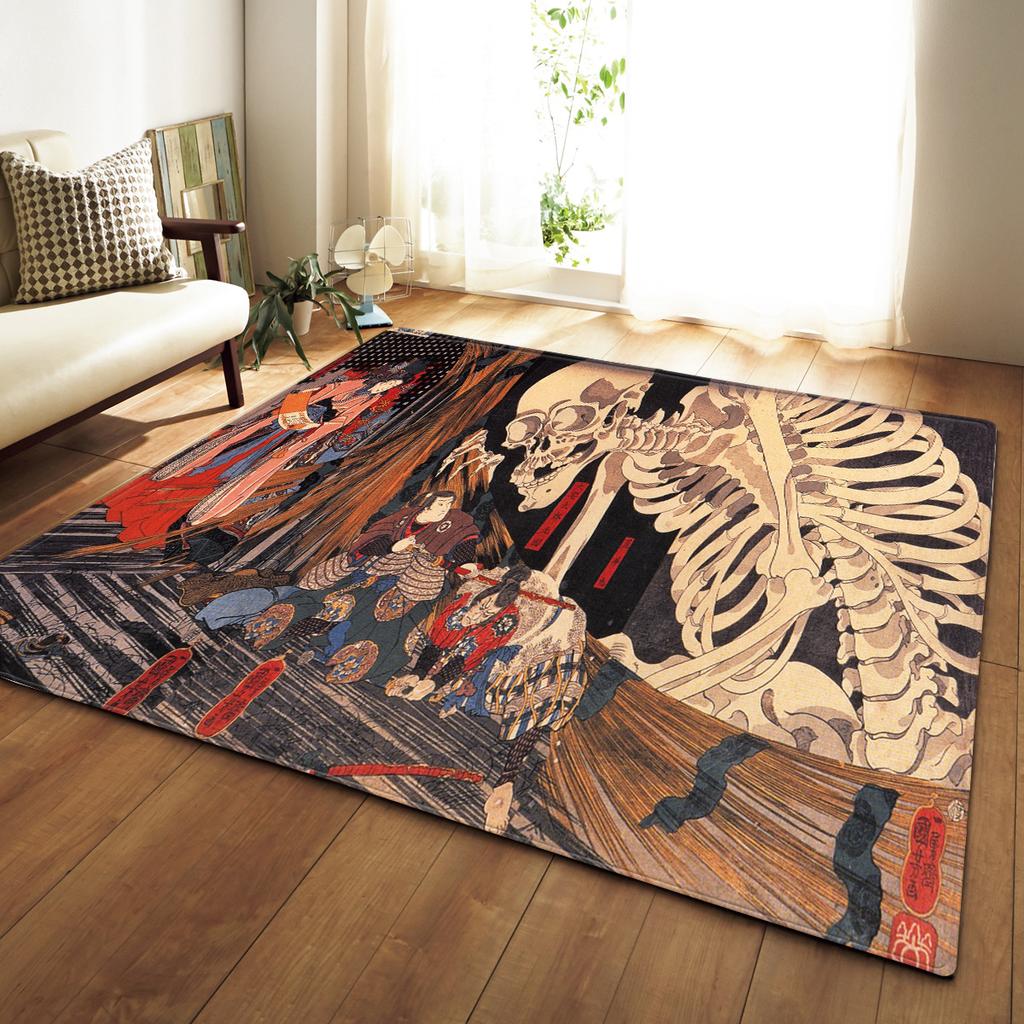 Skull Living Room Carpet Bedroom Dining Room Floor Mat Pattern Size