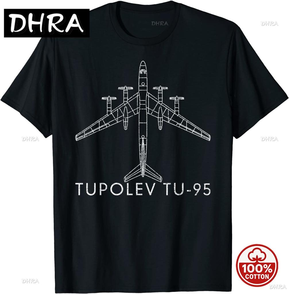 Russian Warplane Tupolev Tu95 Bear Strategic Bomber Tshirt Summer Cotton Unisex Loose Soft Tshirts New Streetwear Oversize Tees