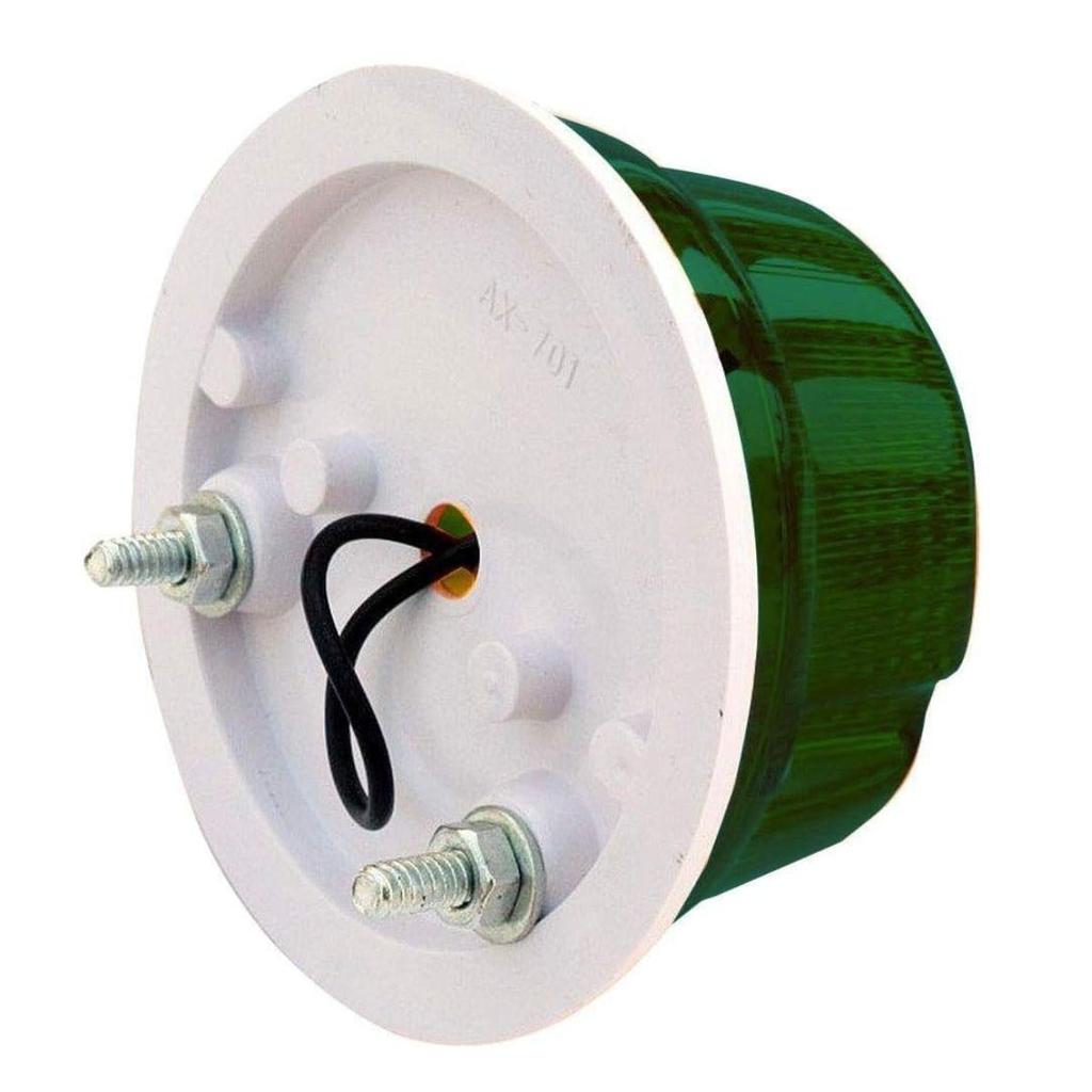 2Pc Green Round LED Marker Indicator Tail Lights 24V – Universal Trailer RV Truck Tractor Lights Compatible with Hinomoto Kubota Iseki Yanmar