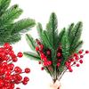 20Pcs Artificial Pine Needles Berry Bouquet Christmas Decoration Christmas Tree Ornament For Home Decor  Year 2026 Accessory